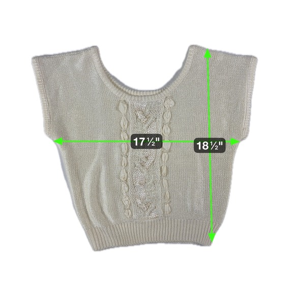 Vintage Beldoch Petite Cable Wool Sweater S Pearl Ribbon Ballet Coquette Dainty - Picture 10 of 10